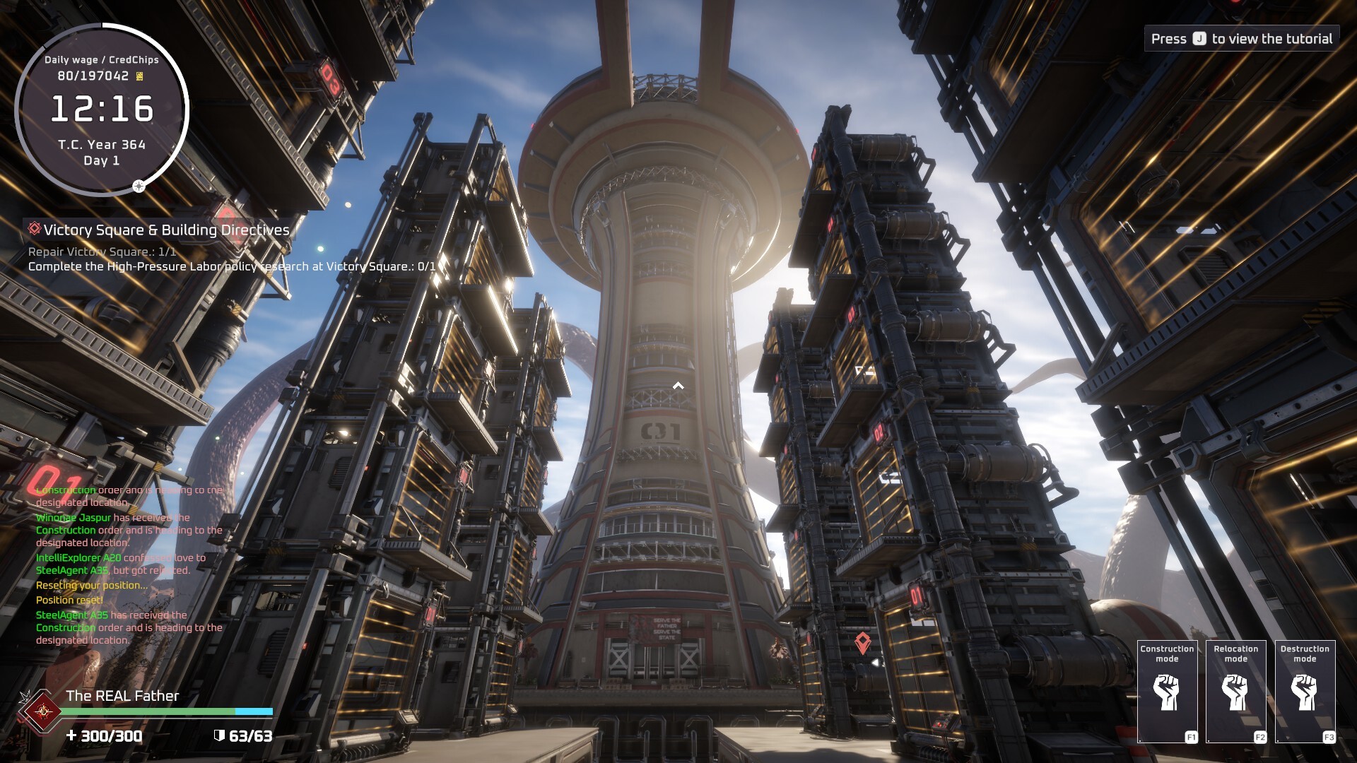 Dense industrial colony towers in Pax Autocratica