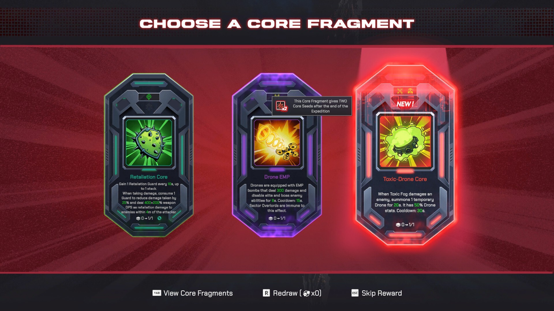 Three selectable core fragments in Pax Autocratica