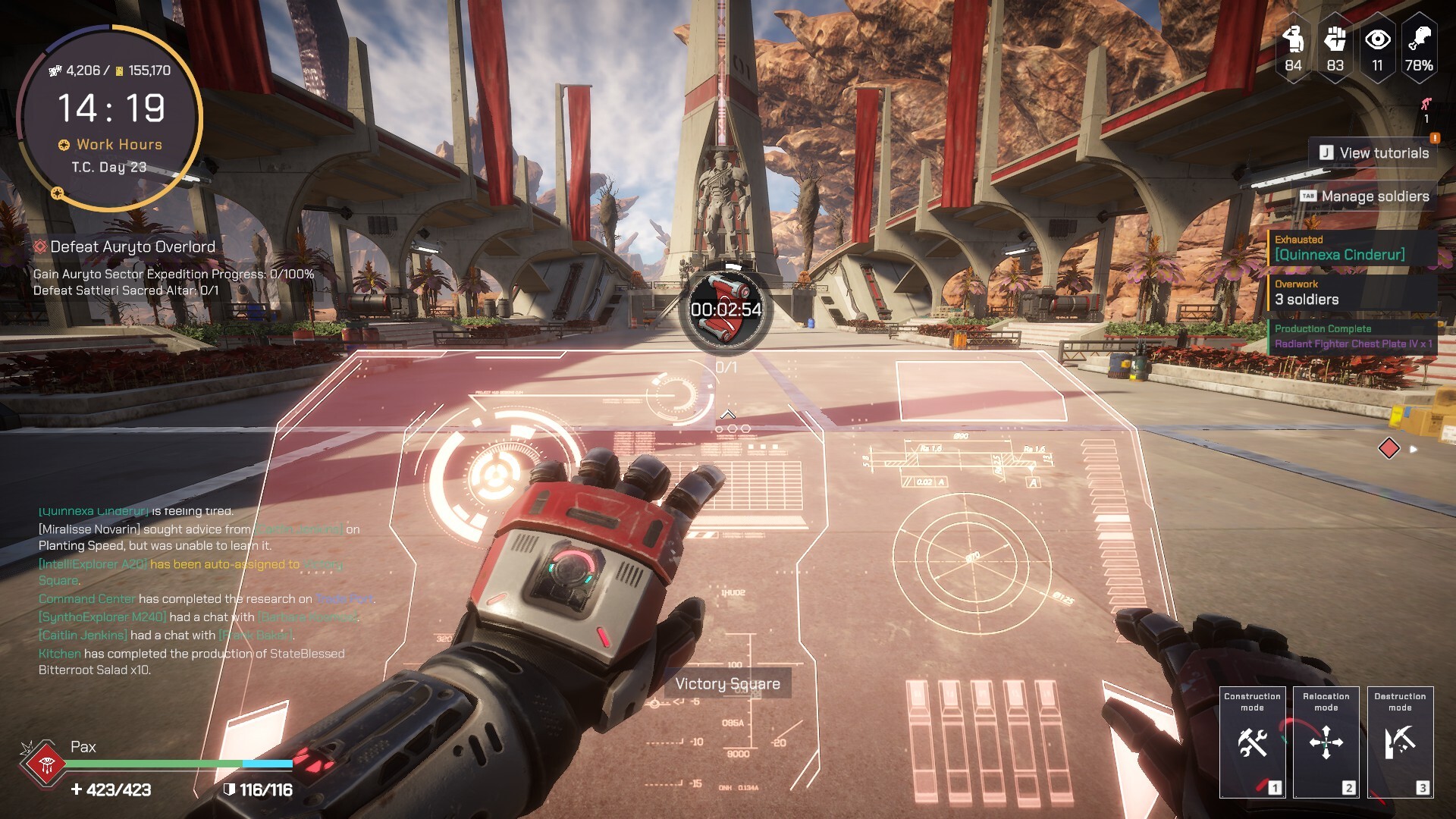 Victory Square hologram ready to place