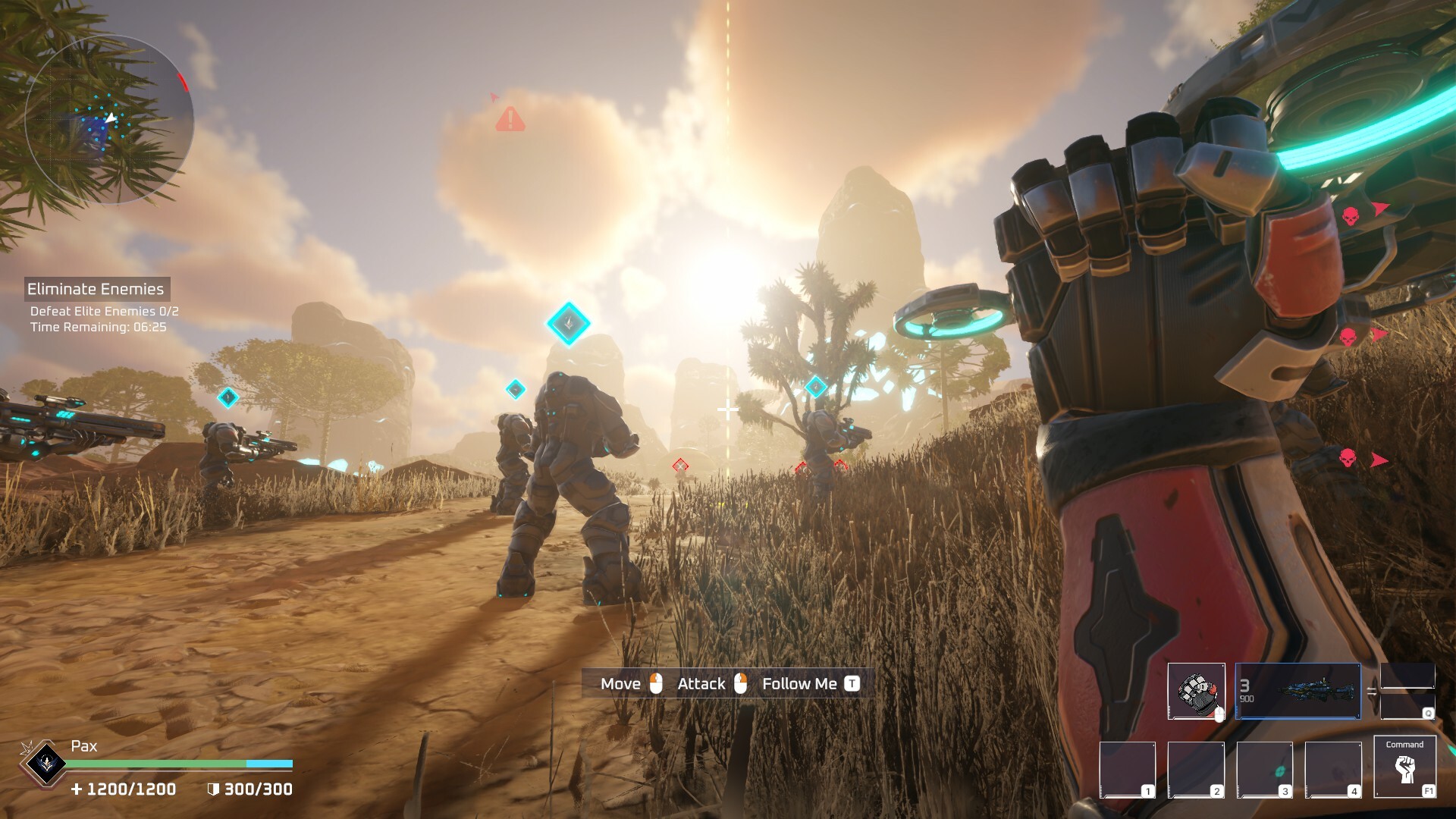 A player commanding AI soldiers in a Pax Autocratica expedition